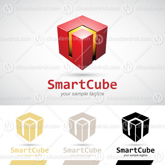 Red Shiny 3d Smart Cube Logo Icon