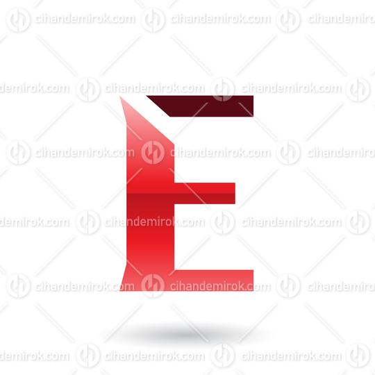 Red Sliced Letter E Vector Illustration