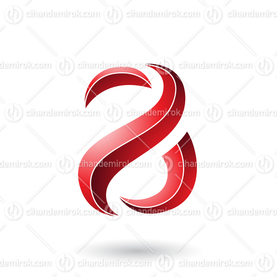 Red Striped Snake Shaped Letter A Vector Illustration