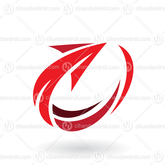 Red Striped Swooshing Arrow Icon