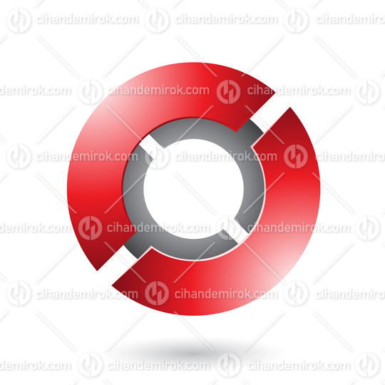 Red Thick Futuristic Round Disk Vector Illustration