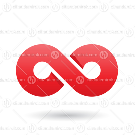 Red Thick Infinity Symbol Vector Illustration