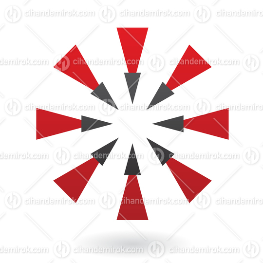 Red Triangles with Black Spiky Tips Abstract Logo Icon