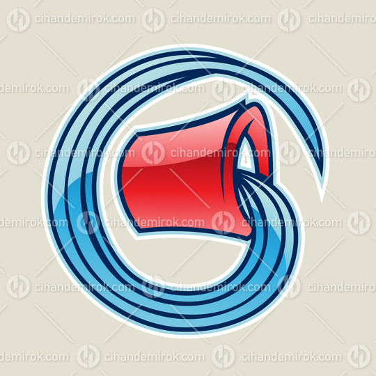 Red Water Bucket Vector Illustration