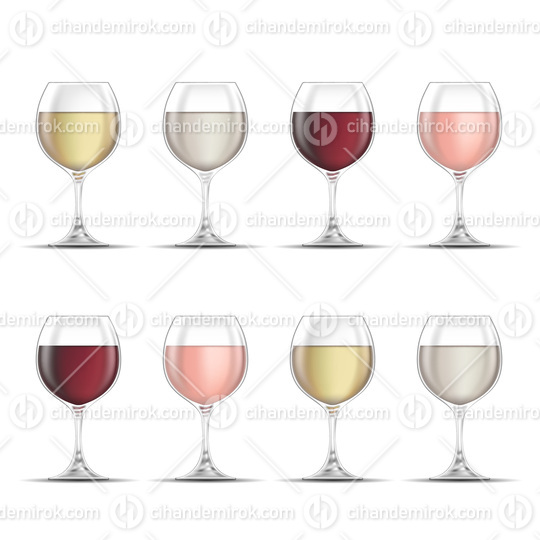 Red White and Rose Wine Glasses