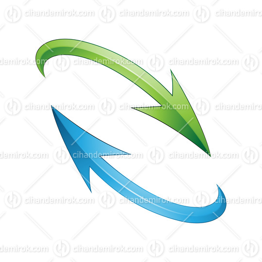 Refresh or Recycle Arrows in Blue and Green Colors