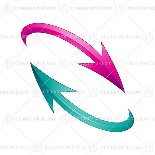 Refresh or Recycle Arrows in Magenta and Green Colors