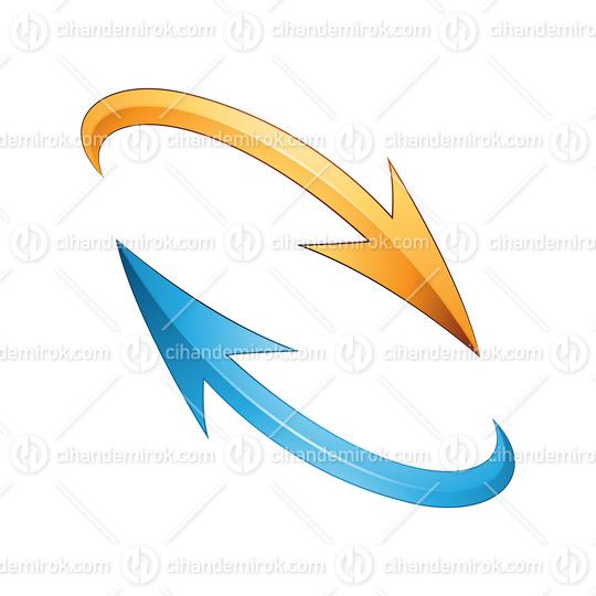 Refresh or Recycle Arrows in Yellow and Blue Colors