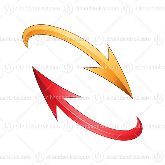 Refresh or Recycle Arrows in Yellow and Red Colors