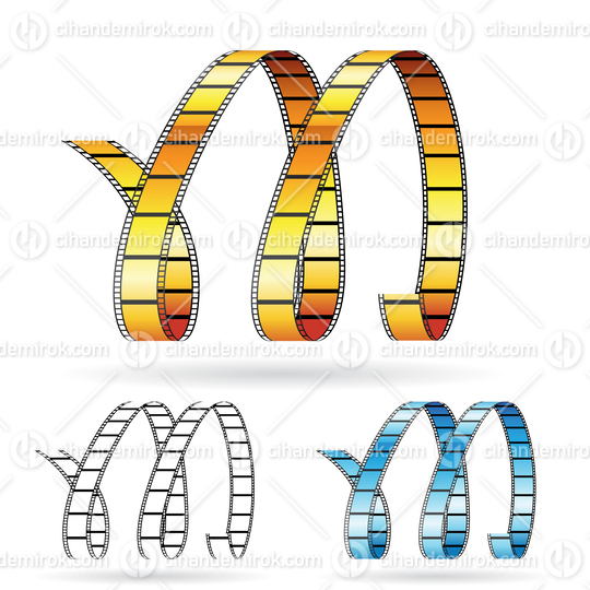 Retro Film Reels forming letter M