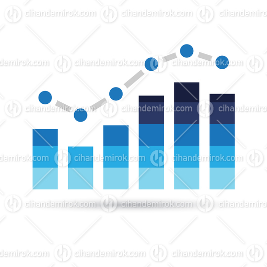 Rising Stats Graph with a Shadow and Blue Bars