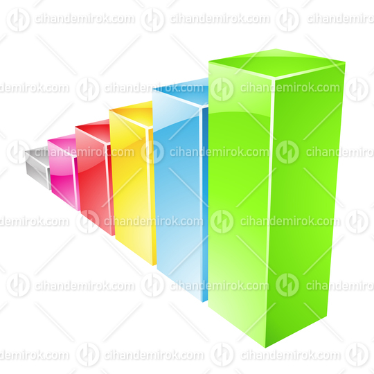 Rising Stats Graph with Glossy Colorful Bars
