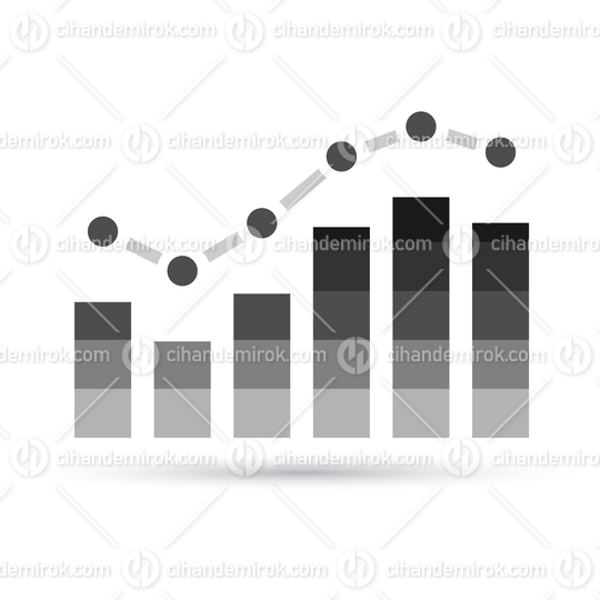Rising Stats Graph with Grey Bars and Shadow