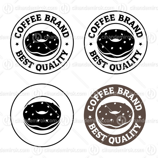 Round Doughnut Icon with Text - Set 1