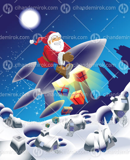 Santa Claus Delivering Christmas Presents
