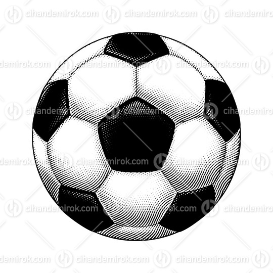 Scratchboard Engraved Soccer Ball