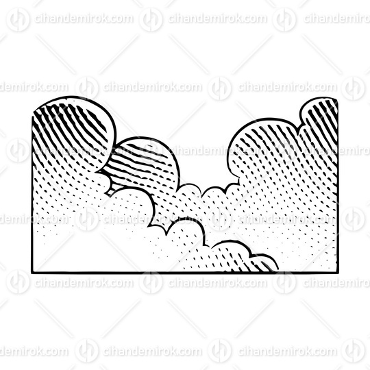 Scratchboard Engraving of Clouds