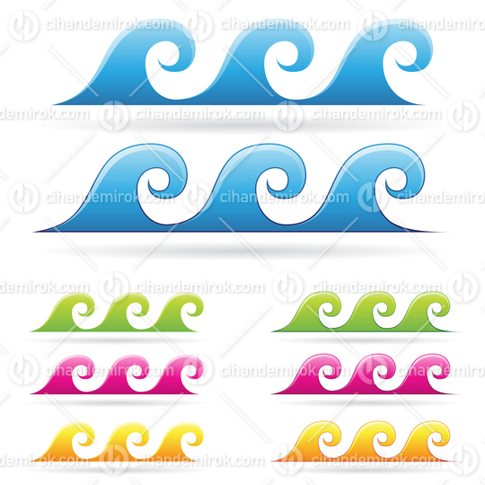 Sea Waves in Blue, Green, Orange and Magenta Colors