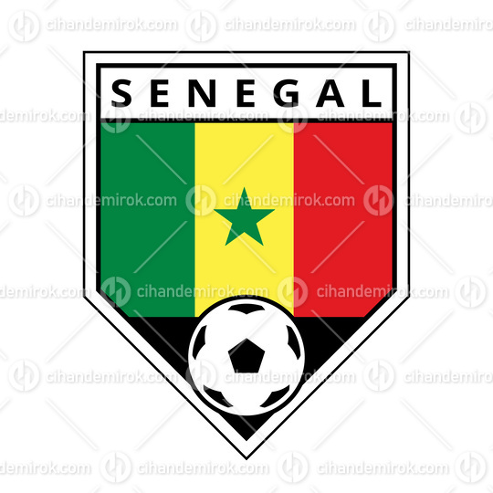 Senegal Angled Team Badge for Football Tournament