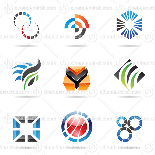 Set of Colorful Various Abstract Icons