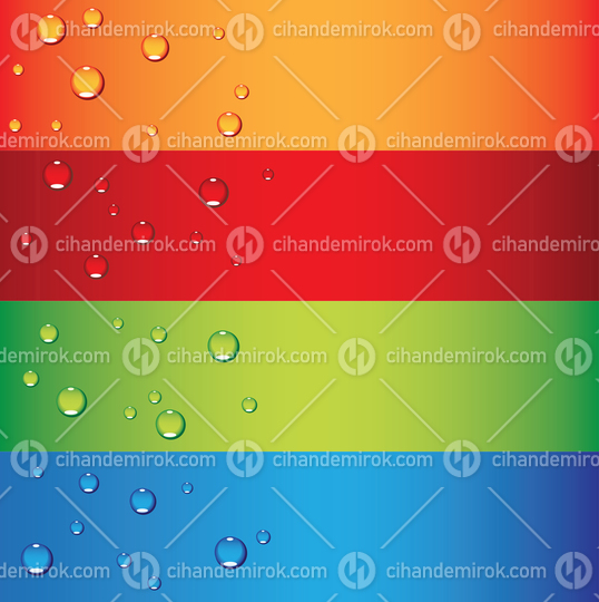 Shiny Dew Drops on Colorful Banners
