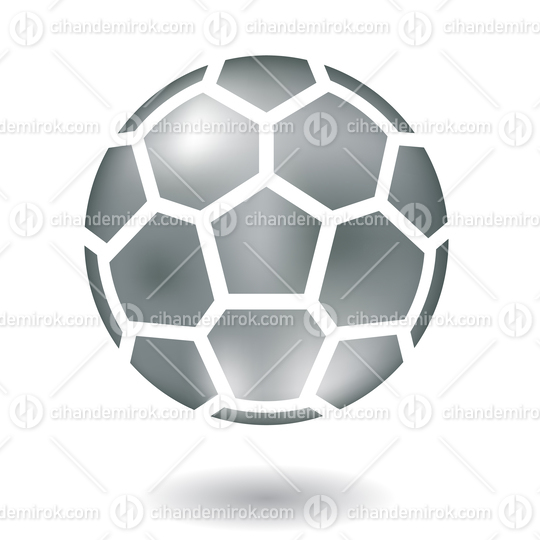 Shiny Metallic Football or Soccer Ball Icon