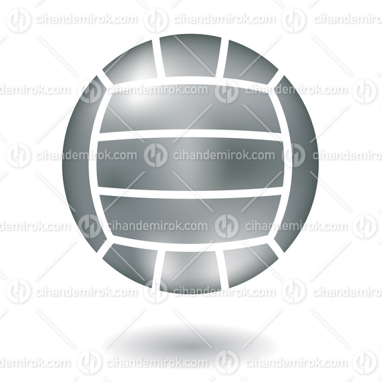 Shiny Metallic Volleyball Ball Icon