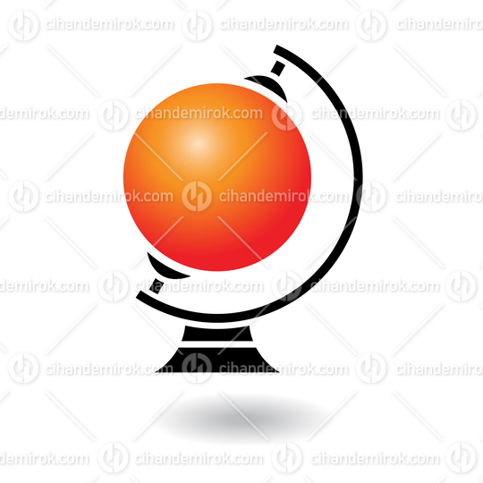 Shiny Orange and Black Globe Icon