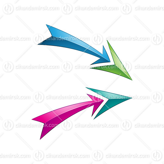 Side Facing Blue and Magenta Arrows