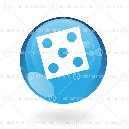 Simplistic Dice Image on a Blue Sphere