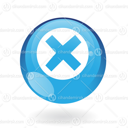 Simplistic Error Symbol on a Blue Sphere