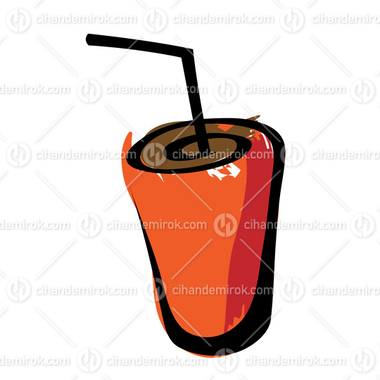 Simplistic Milkshake in an Orange Glass