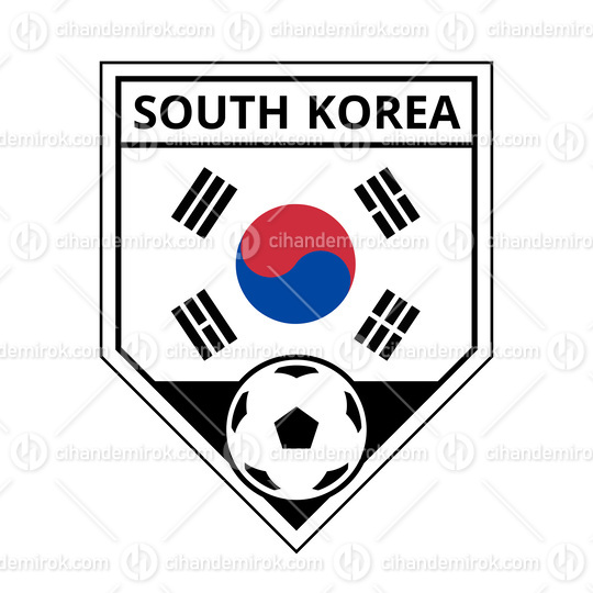 South Korea Angled Team Badge for Football Tournament