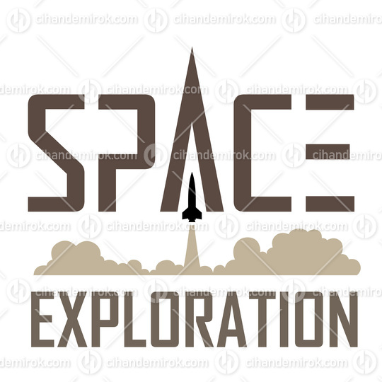 Space Exploration  Logo with Brown Text