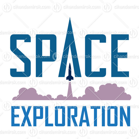 Space Exploration Logo with Blue Text