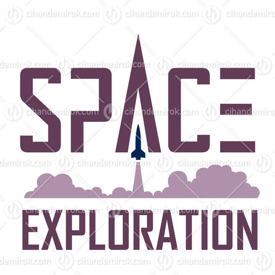 Space Exploration Logo with Purple Text