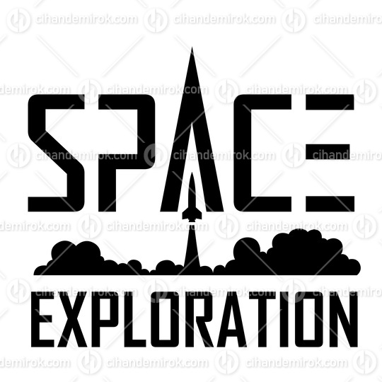Space Exploration Logo with Super Futuristic Text