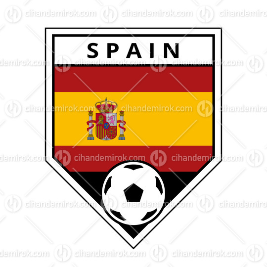 Spain Angled Team Badge for Football Tournament