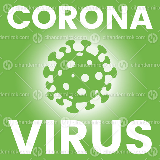 Square Poster of a Green Coronavirus Icon