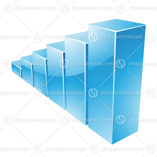 Stats Graph with Blue Glossy Bars