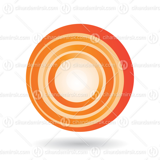 Striped Orange Icon for Letter O Vector Illustration