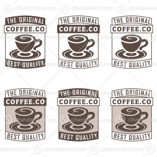 Swirly Coffee Cup Icon with Text