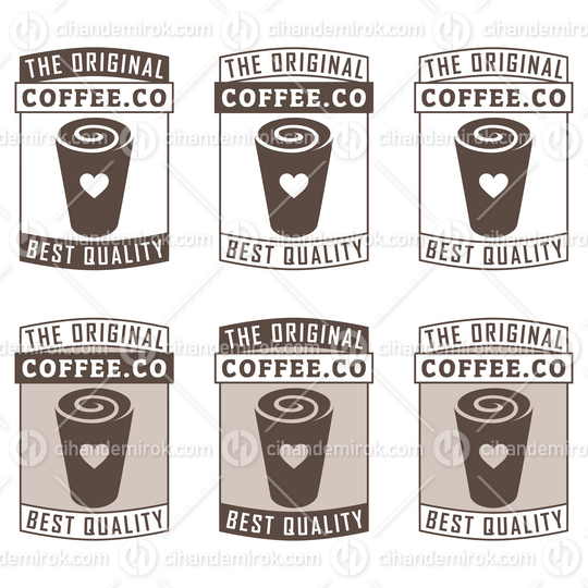 Swirly Iced Coffee Icon with Text
