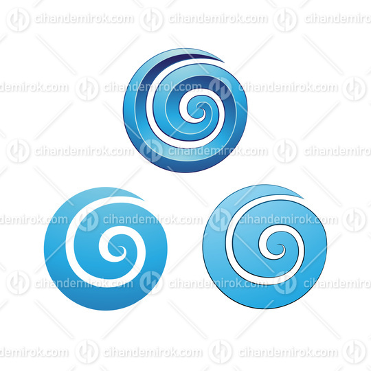 Swirly Round Blue Shapes