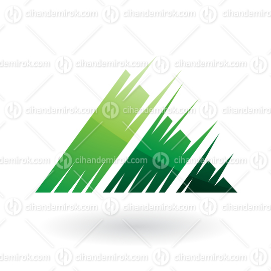 Triangular Swooshed Stripes in Three Shades of Green