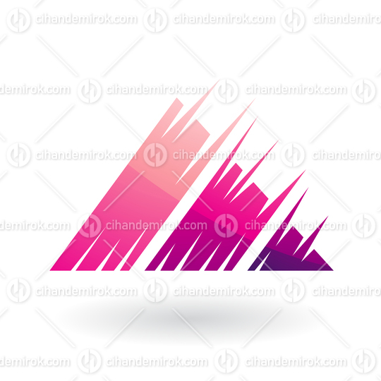 Triangular Swooshed Stripes in Three Shades of Magenta