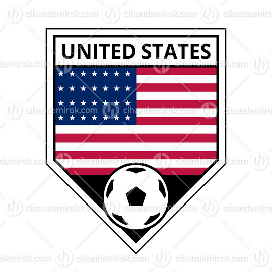 United States Angled Team Badge for Football Tournament