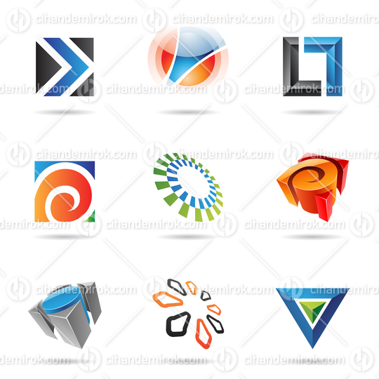 Various Abstract Colorful Icon Set