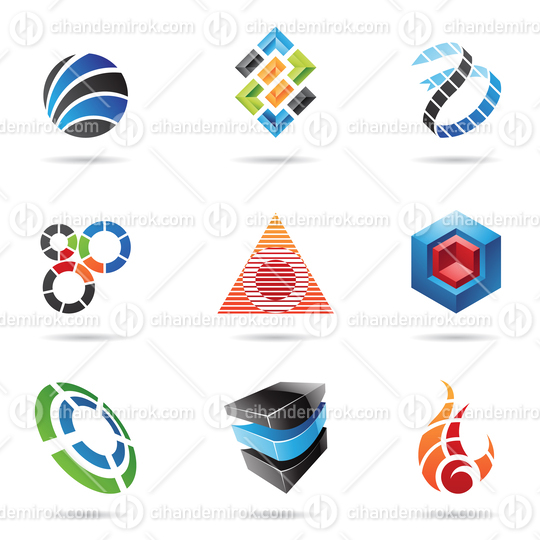 Various Colorful Abstract Icon Set