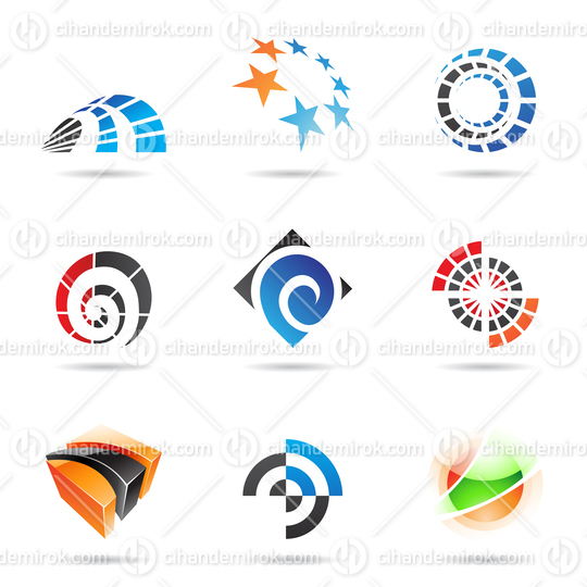 Various Geometrical Colorful Abstract Icon Set